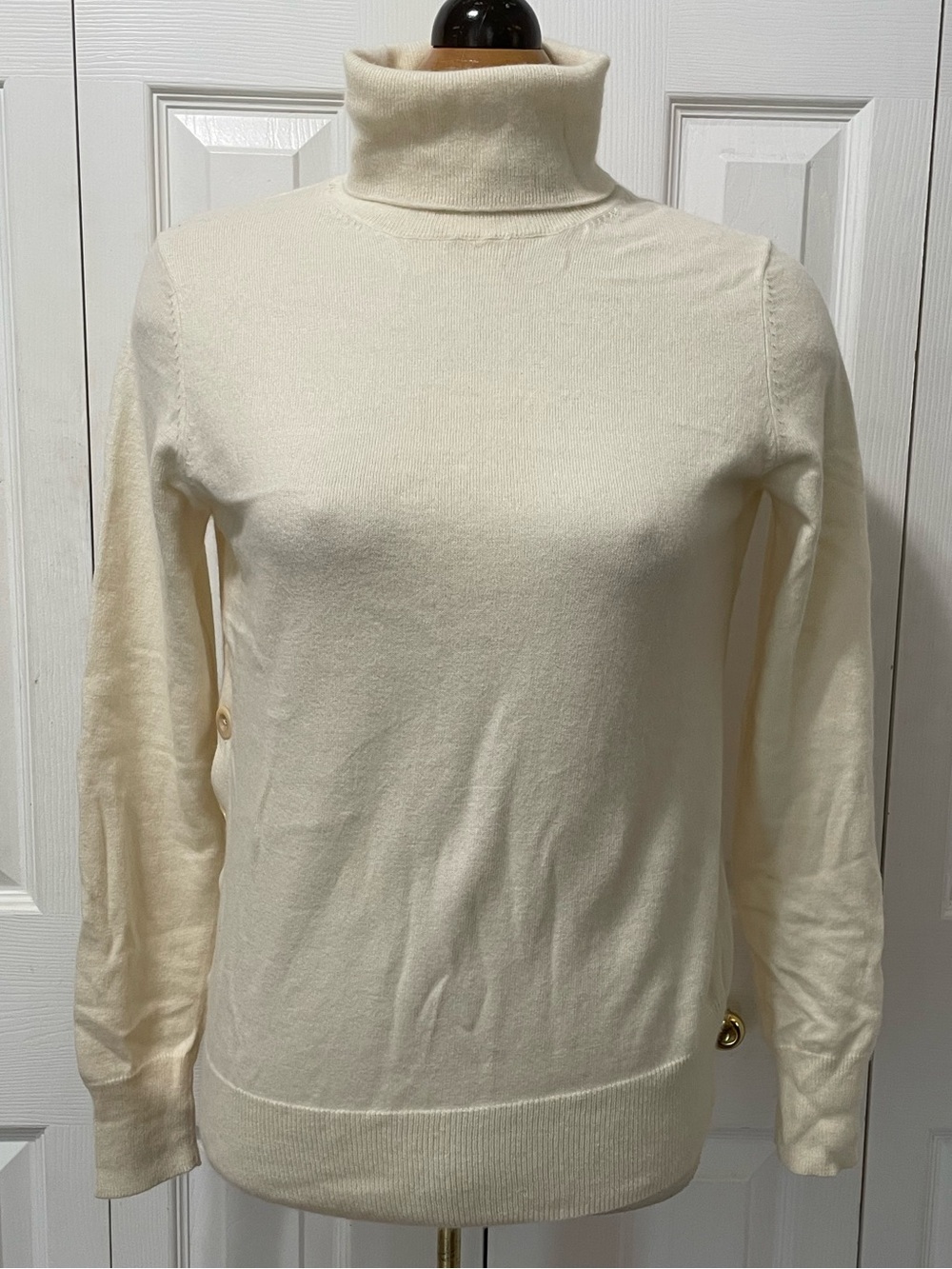 Lilly Pulitzer Cream Turtleneck Sweater Angora Cotton Blend